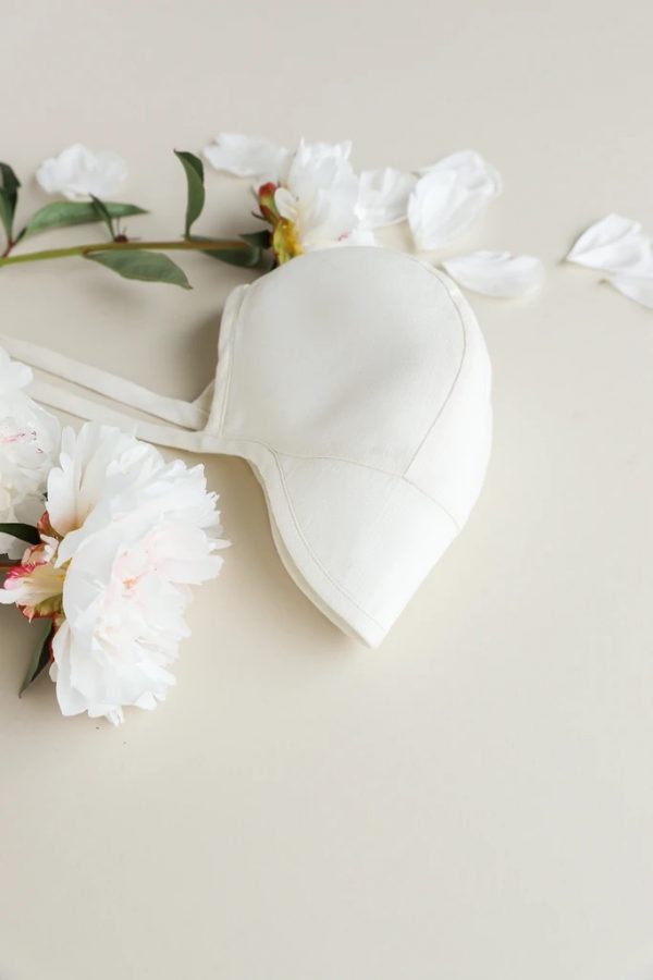 Briar Baby Brimmed Ivory Linen Bonnet Cotton-lined - Image 3